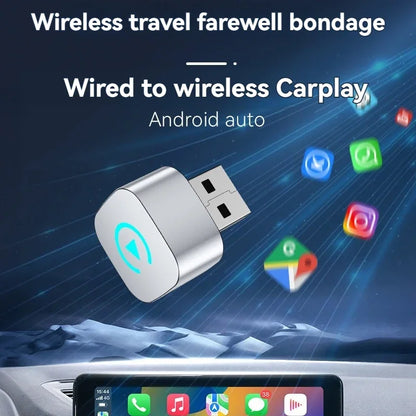 2in1 Wireless Carplay Adapter For iPhone android auto apple Wireless Carplay Mini USB Ai Box Carplay For Toyota Volvo Hyundai
