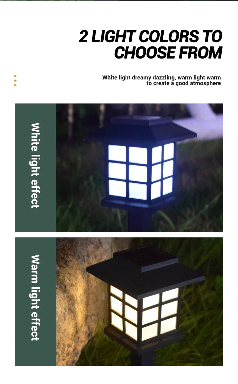 2Pcs Outdoor Solar LED Pathway Lights Walkway Garden Decor Street Lamp for Landscape Yard Patio Driveway Festival Lighting