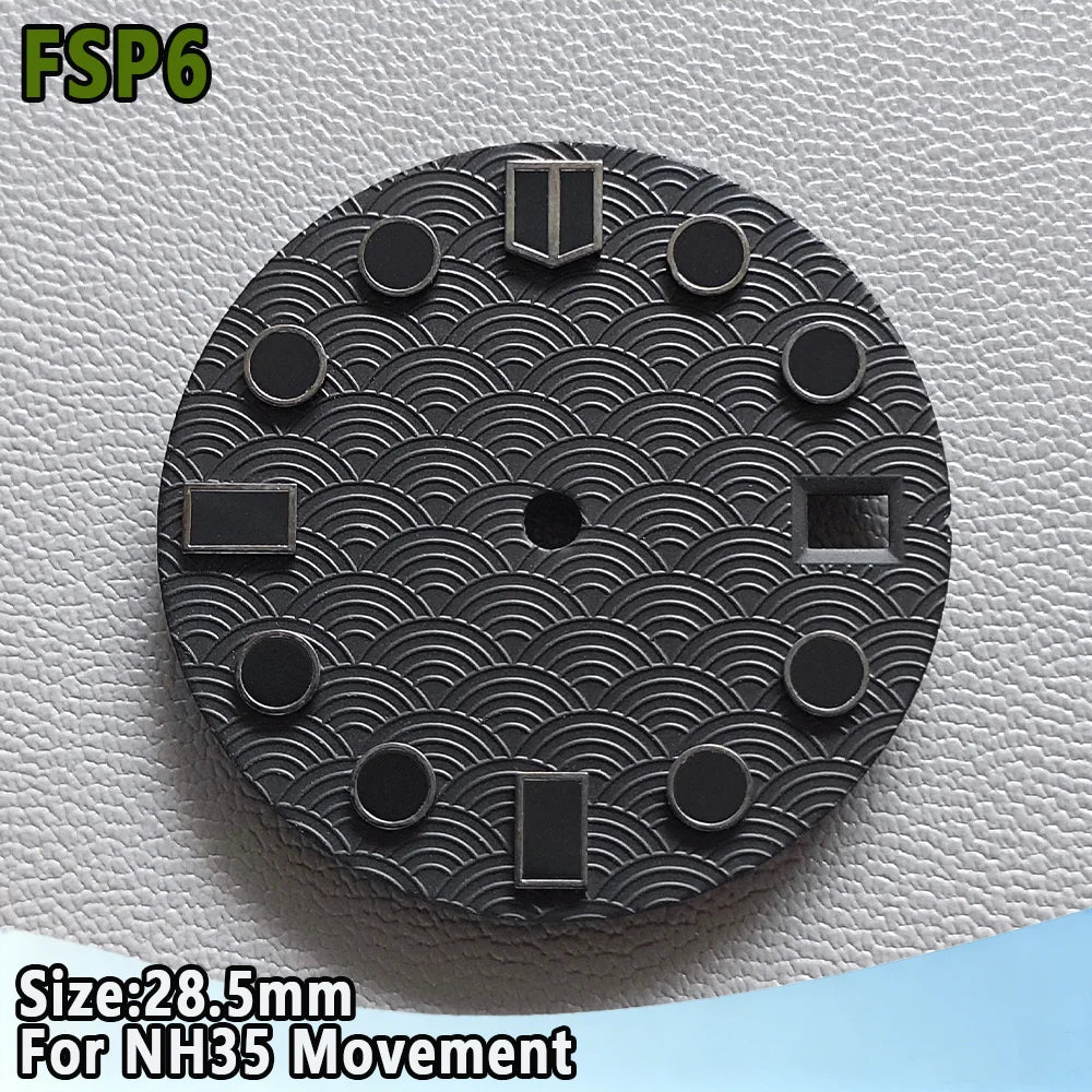 28.5mm NH35 Watch Dial Luminous Dials Single Calendar Dial Suitable For NH35 Movement Can Support DIY Dial Customization Logo