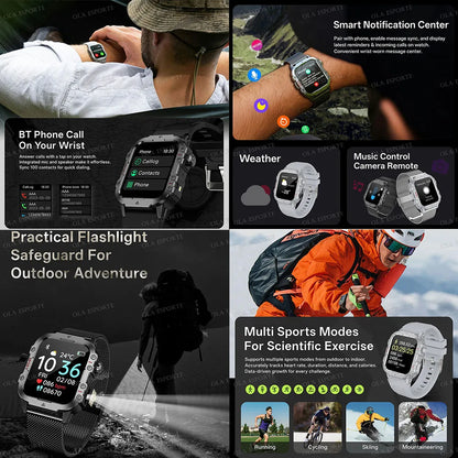 2026 New SmartWatch Men Militray Outdoor GPS Sport Watches Heart Rate Sleep Waterproof Smart Watch IOS Android