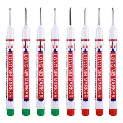 8Pcs/Set 20mm Deep Hole Long Nib Head Markers For Metal Perforating Pen Waterproof Bathroom Woodworking Decoration Multi-Purpose