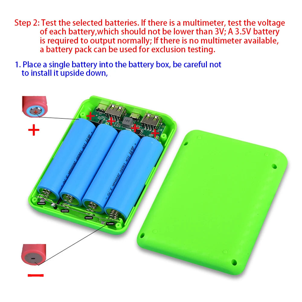 New Portable DIY Power Bank Box 4x18650 Battery Charger Case Fast Charging Case Solderless Power Bank Shell Batteries Charging