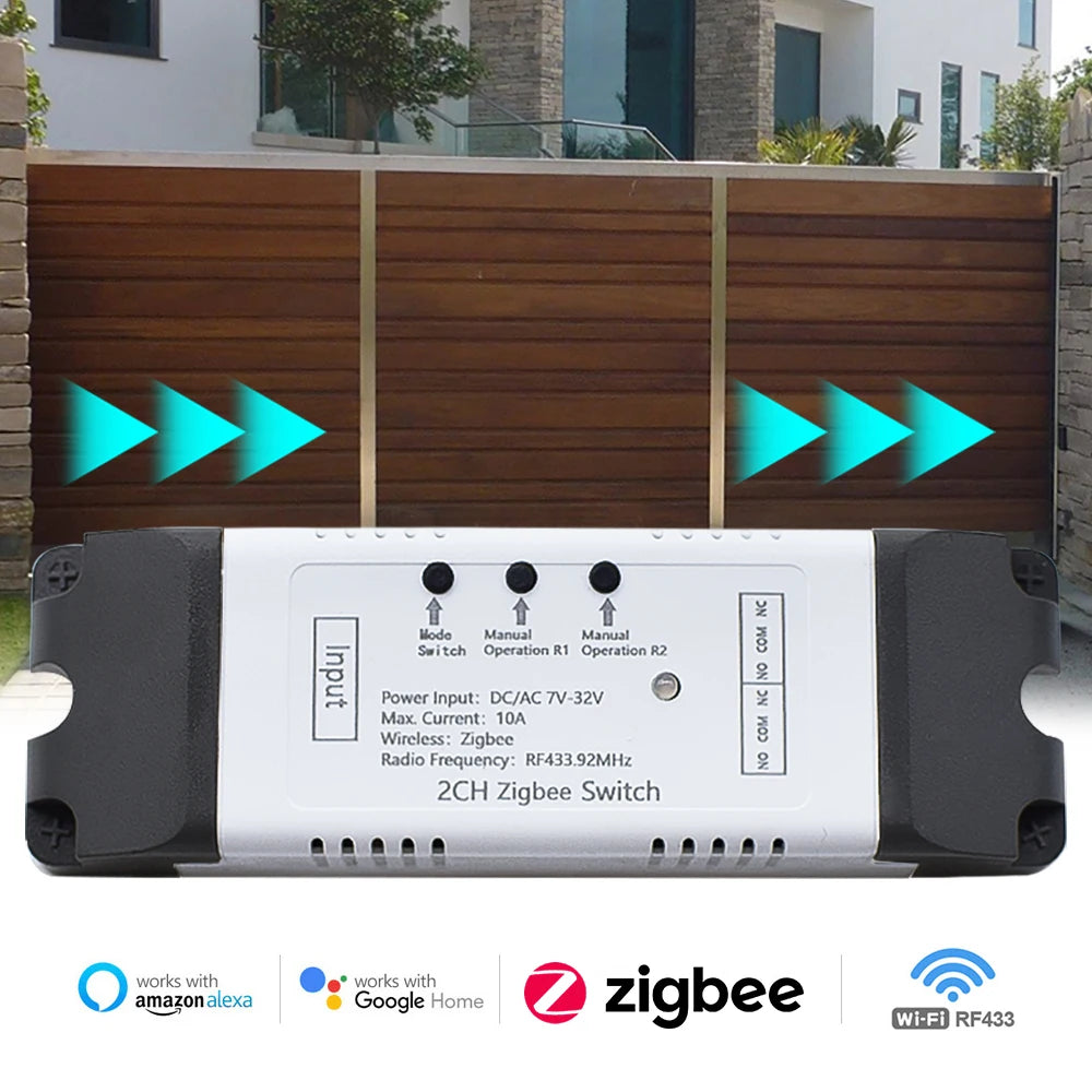 ZIGBEE Tuya eWelink Smart Home Automation Appliance Controller 1/2/4CH Switch Module for Garage Doors, Lights, Motors, Curtains