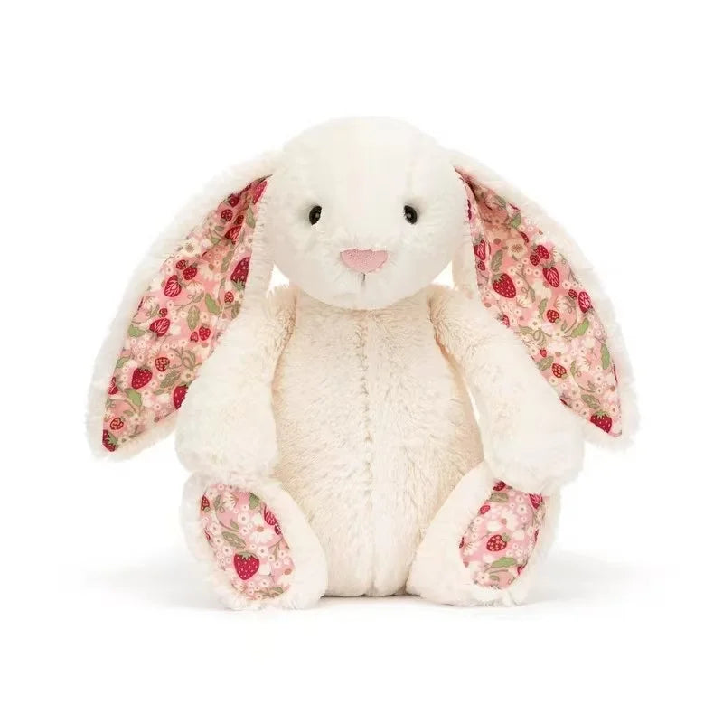 JC Bonnie Rabbit Plush Toy with Floral Ears Kawaii Stuffed Doll Soft Sofa Cushion Kids Birthday Gift Room Decor