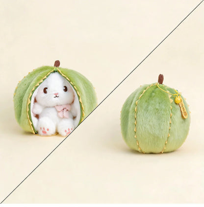 New Cute Fruit Bunny Plush Toy Creative Durian Pineapple Carrot Strawberry Turn Into Rabbit Soft Doll Birthday Christmas Gift