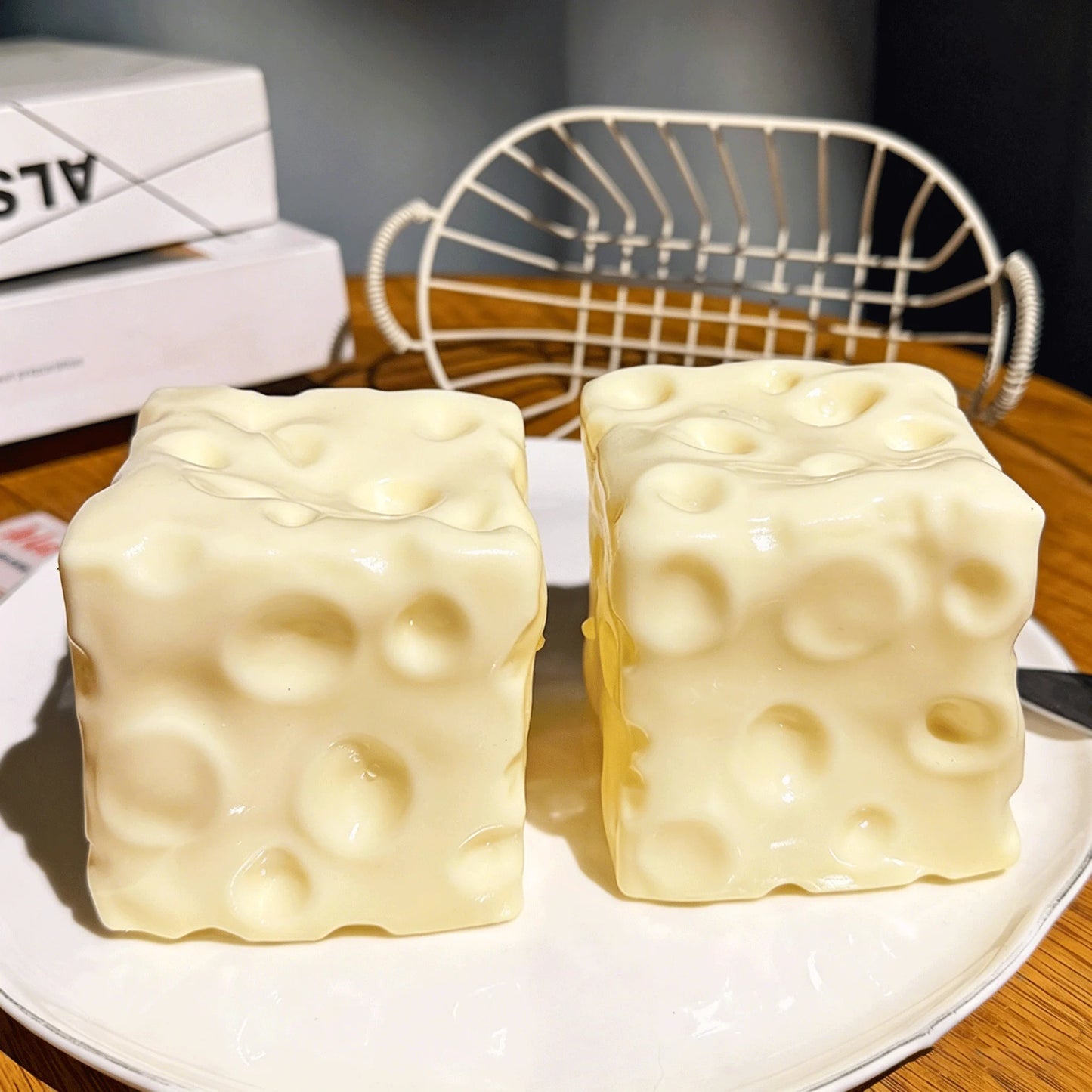 Giant Cheese Cube Stress Ball Squishy Cheese Shapeable Squeeze Ball Non-Bounce Fidget Toy ASMR Sensory Anti-Stress Adults Gift