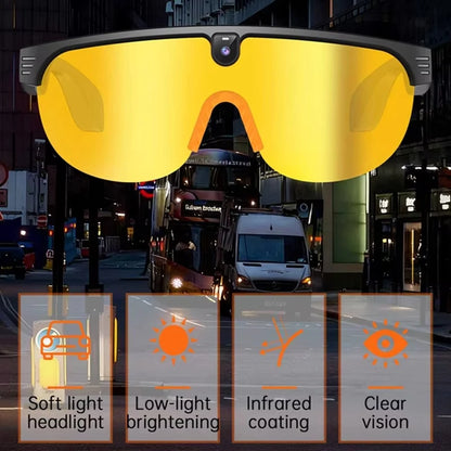 4K Polarized AI Smart Cycling Glasses Men 800W Camera Video Recording Translation Sunglasses Bluetooth Call Music Sports Glasses