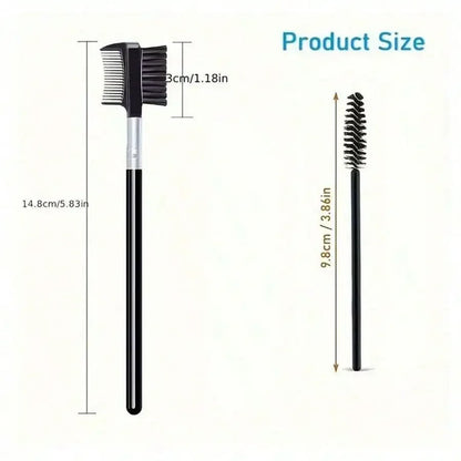 Eyelash Wand,  Eyebrow Brush,11-In-1 Eyelash Grooming Kit, Includes Eyelash Curler With Comb Separator, 4 Silicone Refill Pads