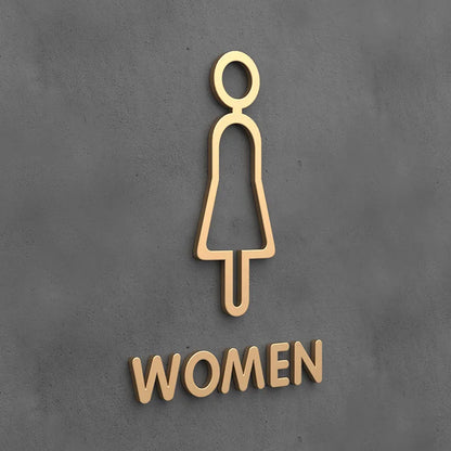 Matte Black Gold Toilet Sign Plate Acrylic 3D Wash Room Door Wall Label Sticker Wc BathRoom Signage Board Art Hotel Home Decor