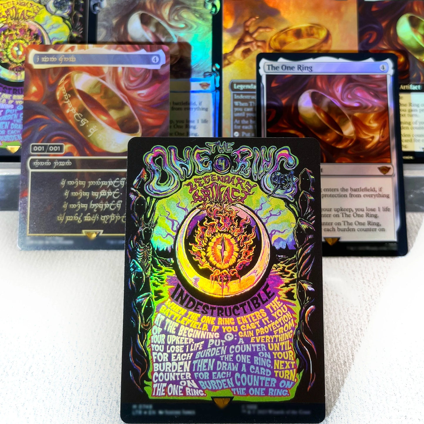 LTR FOIL3-01 Tcg proxy magic cards The One Ring Dawn of a New Age Shadow of the Enemy Hew the Entwood gather