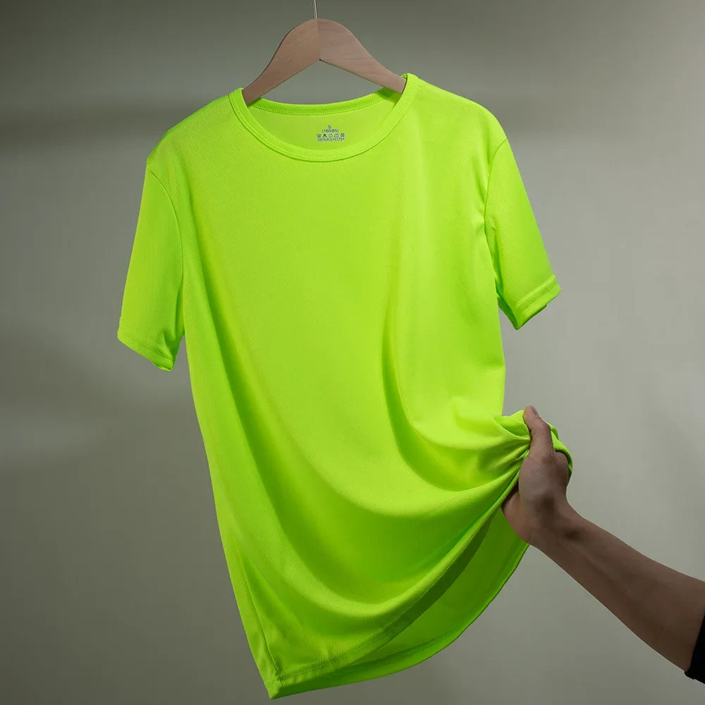 Men's Quick Dry Short Sleeve Sport T Shirt Gym Jerseys Fitness Shirt Trainer Running T-Shirt Boy Teenager Breathable Sportswears