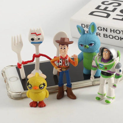7Pcs/Set Toy Story 4 Action Figures Toy Woody Jessie Buzz Lightyear Forky Pig Bear Figura Model Doll Figurine Boy Birthday Gift