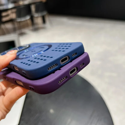 For Luxury Silicone Bumper Magsafe Magnetic Holder Phone Case For iPhone 11 12 13 14 15 Plus 17air Protector On 16 Pro Max Cover