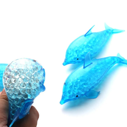 Durable TPR Shark Stress Balls Blue Soft Stretchy Stress Squish Ball Stretchy Dolphin Squeeze Ball Adults