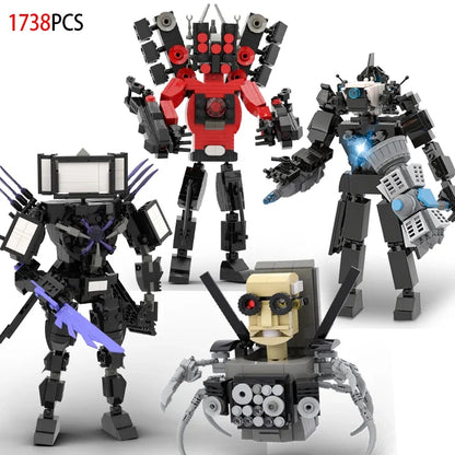 Moc Skibidi Toilet Figures Model Blocks Titan Cameraman Speakerman Construction Toys Party Halloween Decoration Boys Gifts