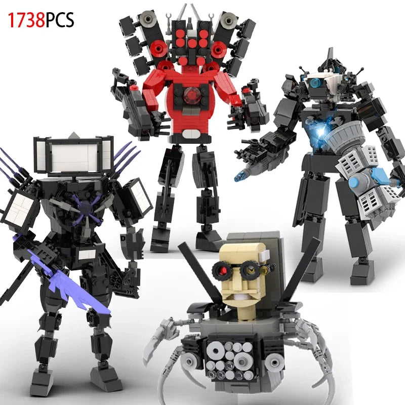 Moc Skibidi Toilet Figures Model Blocks Titan Cameraman Speakerman Construction Toys Party Halloween Decoration Boys Gifts