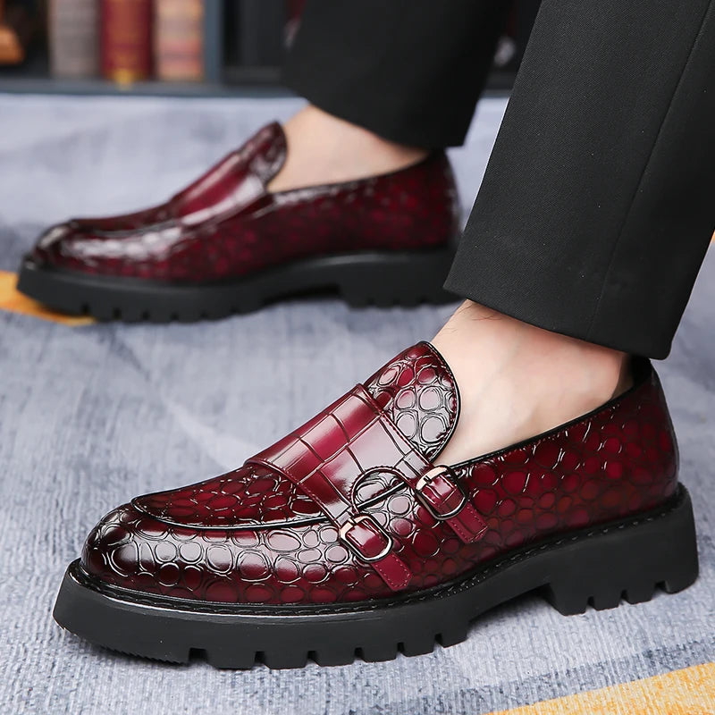 Men's Trendy Comfortable Business Soft-Soled Loafers British Style Slip-On Breathable Work Party Derby Shoes-2996