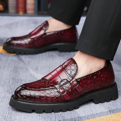 Men's Trendy Comfortable Business Soft-Soled Loafers British Style Slip-On Breathable Work Party Derby Shoes-2996