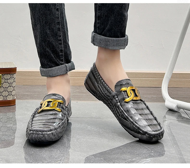Man Shoes Leather Casual Shoes for Man Luxury Hand Sewn Fashion Flats Summer Breathable Outdoor Male Slip on Loafers Designer