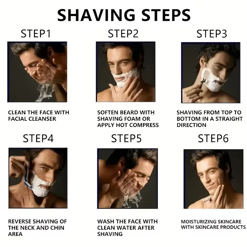 Gift Free Handle 6 Layers Razor Blade High Quality Men Safety Razor 6-Layer Germany Stainless Steel Shaving Blades Manual Shaver