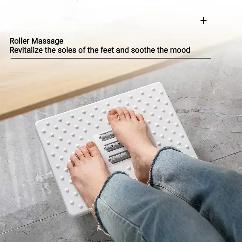 Home/Office Footrest Under Desk Foot Stool Anti-Crossed Legs Semi-Circular Rocking Anti-Slip Massage Roller Footrest Foot Stool