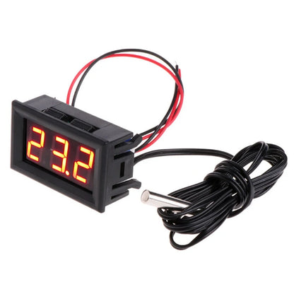 DC5V~12V Mini Digital LED Thermometer For Car Temperature Monitor Panel Meter Measuring Range -50-120℃ With Temperature Probe