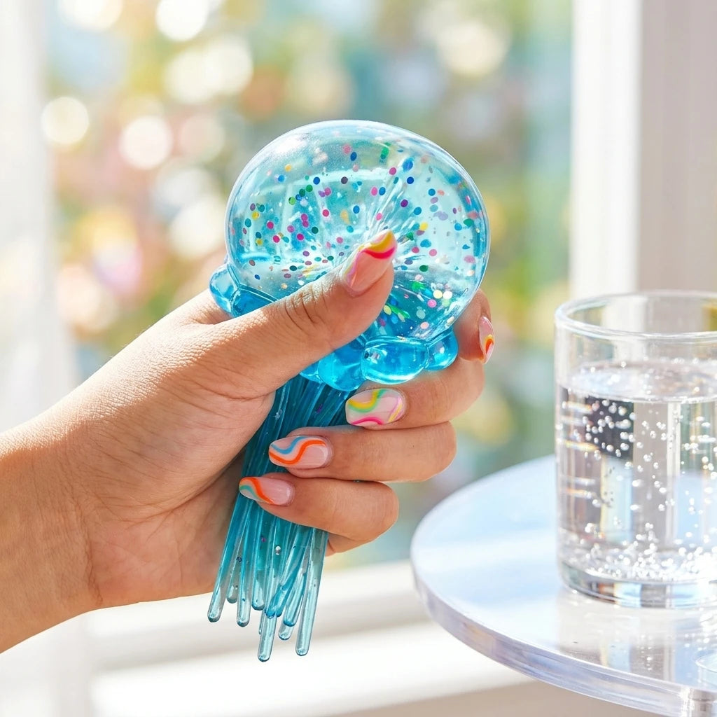 3 Colors Jellyfish Squishy Toy Set Soft Silicone Anti-Stress Squeeze Toy Cute Ocean Animal Fidget Toy for Party Favors Slow