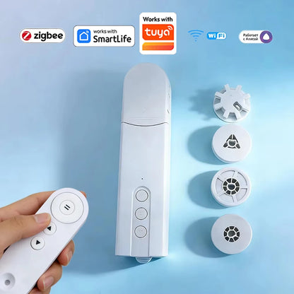 WiFi Smart Blind Motor Zigbee Electric Curtain Drive Shutter with RF Remote Tuya APP Control Alexa Google Assistant Alice