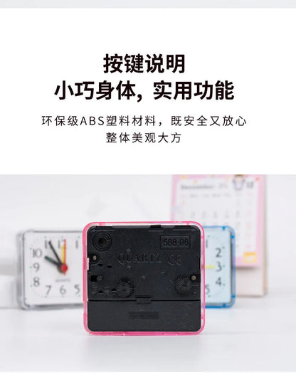 Table Clock Square Alarm Clock Small Alarm Electronic Bed Compact Travel Clock Quartz For Child Students Desk Alarm
