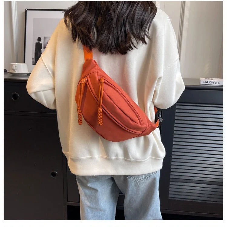 Women Waist Pack Large Capacity Nylon Fanny Pack Street Style Chest Bag Fashion Shoulder Crossbody Bags Casual Waist Belt Bag