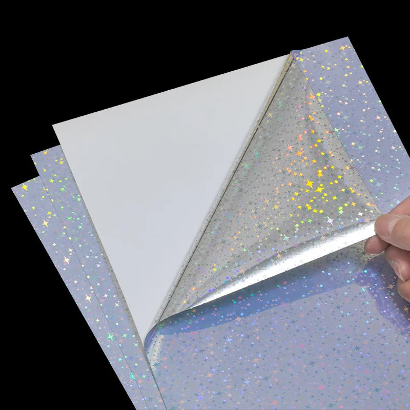 50pcs Custom Die Cut Vinyl Holographic Stickers Personalized Party Cutout Shiny Business Labels Decal Wedding Packing Decoration