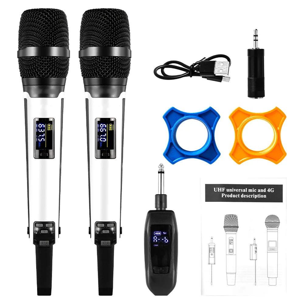 Professional 2channel RHF Wireless microphone system SKM9000 DJ mic Up to 656FT Range with Rechargeable receiver for Karaoke