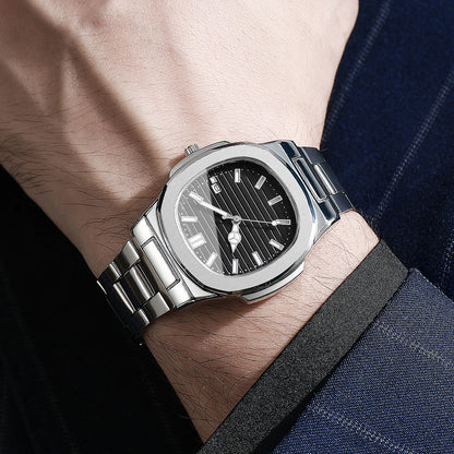 2/4PCS Men Business Watches Set Fashion Square Dial Quartz Wristwatch with Calendar lendar Reloj Hombre（Without Box）