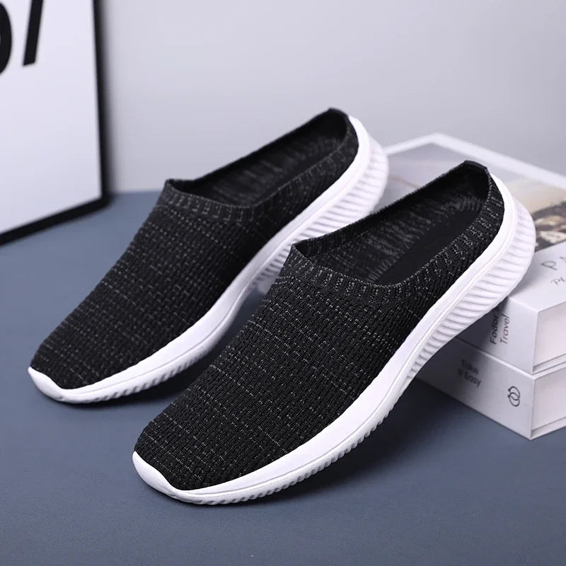 Summer Men Casual Shoes Mesh Loafers Breathable Half Slippers Outdoor Indoor Women Comfortable Fashion Couple Walking Sneakers