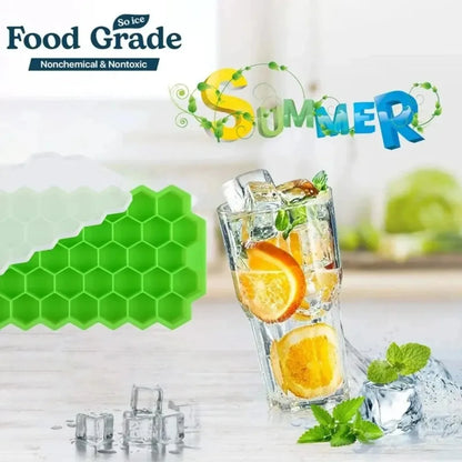 Honeycomb 37-Grid Ice Cube Tray, Silicone DIY Ice Mold (Lid Not Included) for Drinks, Cocktails & Kitchen Use