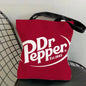 Classic Red Drink D-Dr P-PePper Storage Bags Canvas Double-Sided Print Fashion Shoulder Tote Shopping Bag Gift Eco Handbags