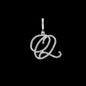 Fashion 26 Cursive Initial Letter Zircon Pendant Necklace For Women Shiny Crystal Alphabet Rope Chain Necklace Hip Hop Jewelry
