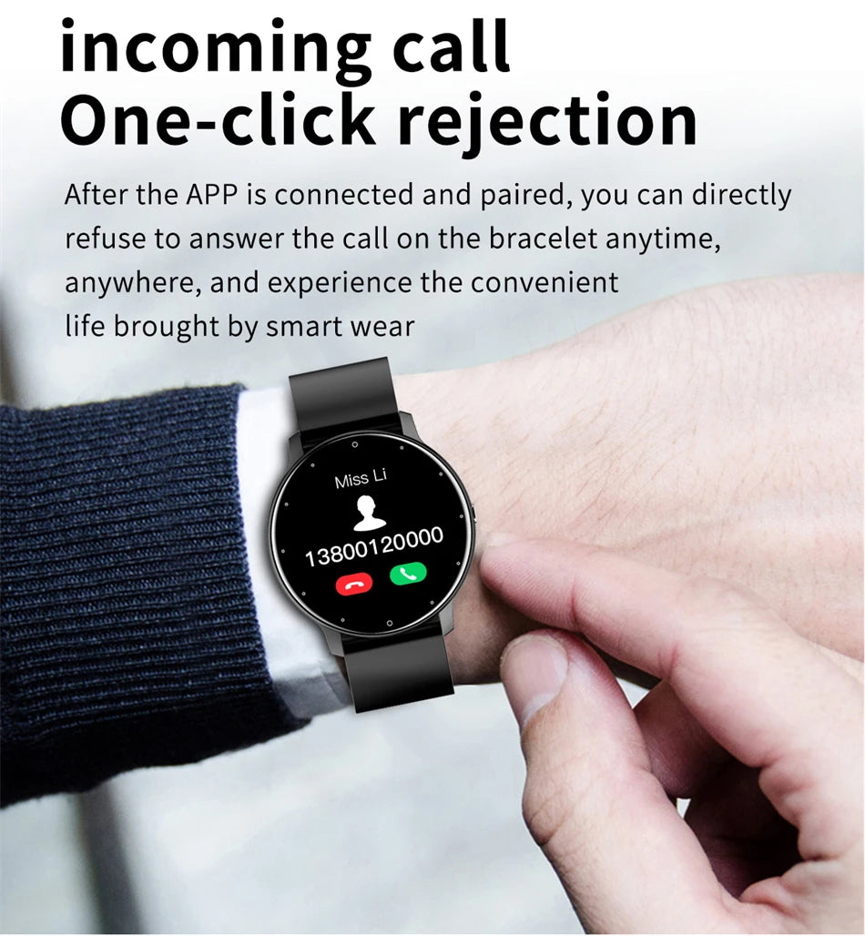 Smartwatch LIGE męski damski z pełnym ekranem dotykowym Sportowy zegarek fitness męski IP67 Wodoodporny Bluetooth dla Androida iOS Smartwatch Mężczyźni