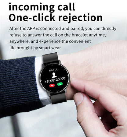 Smartwatch LIGE męski damski z pełnym ekranem dotykowym Sportowy zegarek fitness męski IP67 Wodoodporny Bluetooth dla Androida iOS Smartwatch Mężczyźni