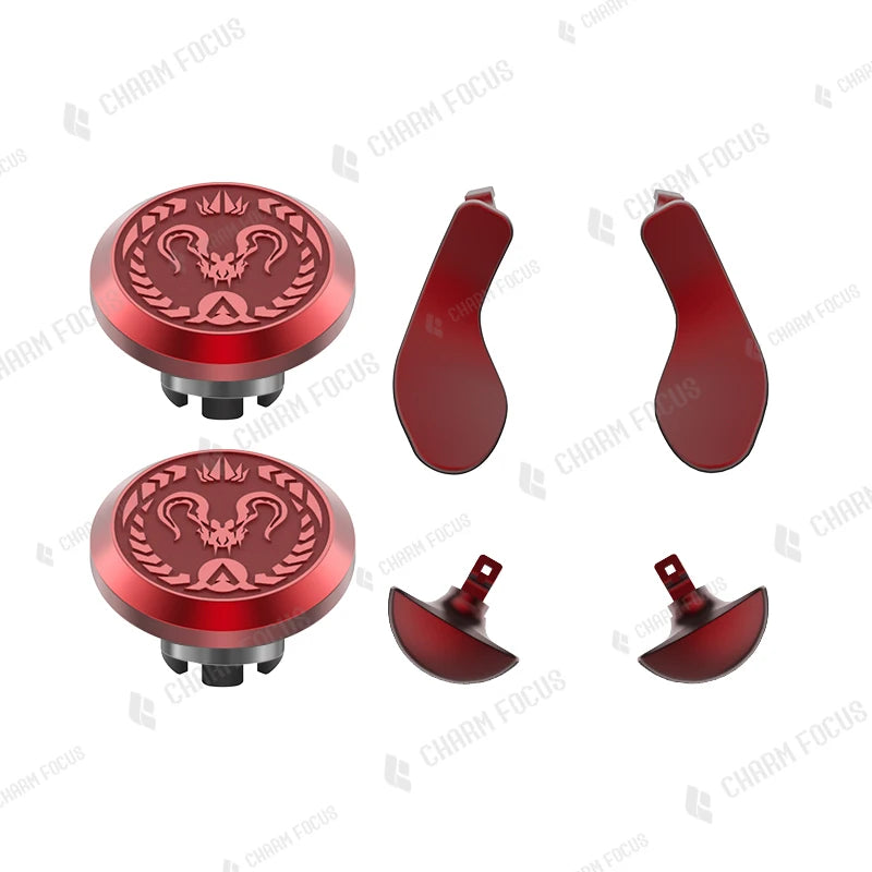 PS5 Edge Controller 6-in-1 Metal Thumb Rod Joystick Cover 2 Swap Rod 4 Metal Rear Paddle Trigger Button Replacement