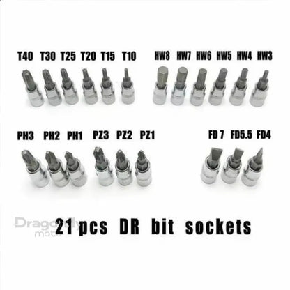 For Harley Dyna Softail Sportster Electra Road King Street Glide 46pcs Car Repair Tool 1/4-Inch Socket Set