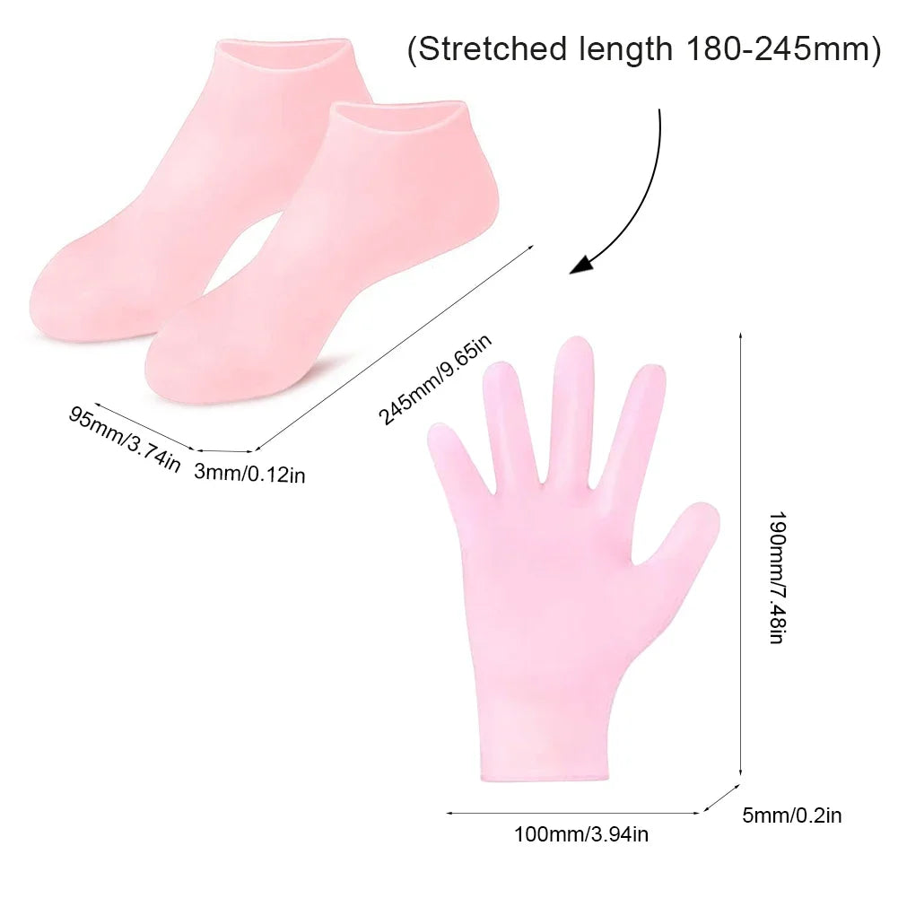 2 Pack Moisturizing Silicone Gel Socks for Dry Cracked Feet Nourishing Skin Lubricating Foot Care Massage Socks