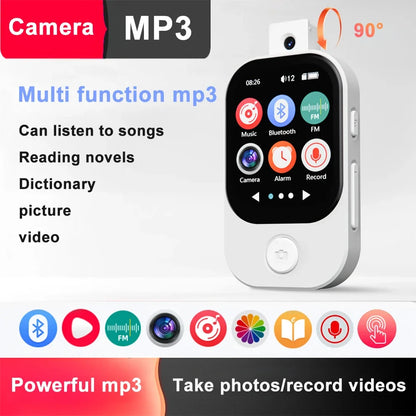 MP3 Player HiFi 2026 New Bluetooth 5.3 Sports Sound Music Walkman with Camera for Photos Built-in FM Radio Voice Recorder