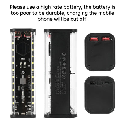 8Slots 18650/21700 Power Bank Case DIY Kit Mecha Transparent Quick Charge Flash Charger Battery Case Kit Power Bank Box Type C