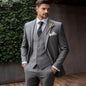 Luxury Solid 3-Piece Men's Tuxedo Suits Slim Fit Peak Lapel Blazer Vest And Pants Set for Prom Wedding Business Men Clothes