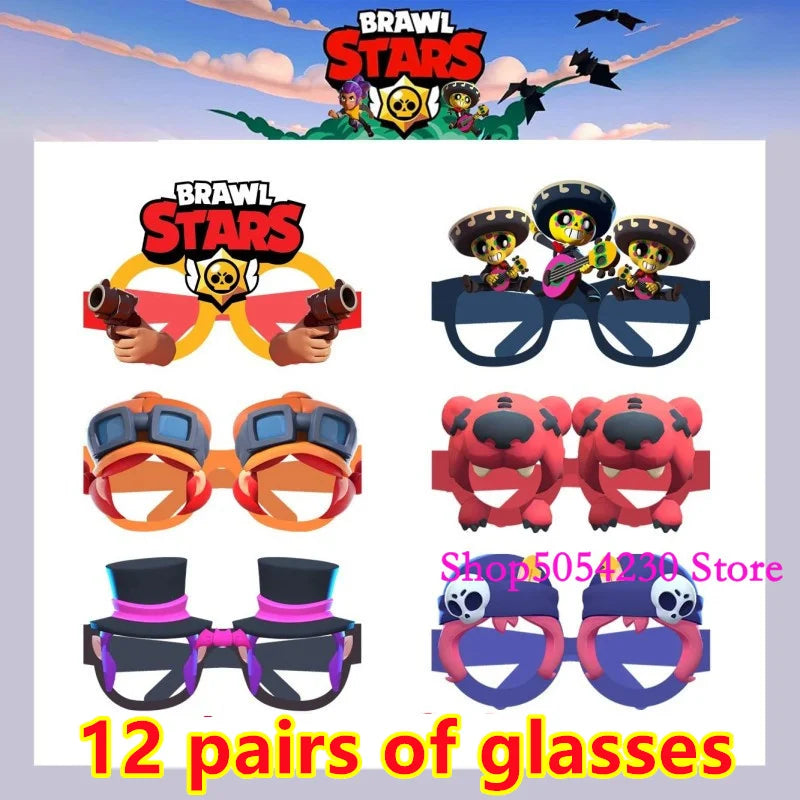Brawl Stars Happy Birthday Party Supplies Set Cartoon Game Theme Tableware, Paper Plates & Backdrop Decorations for Celebrations