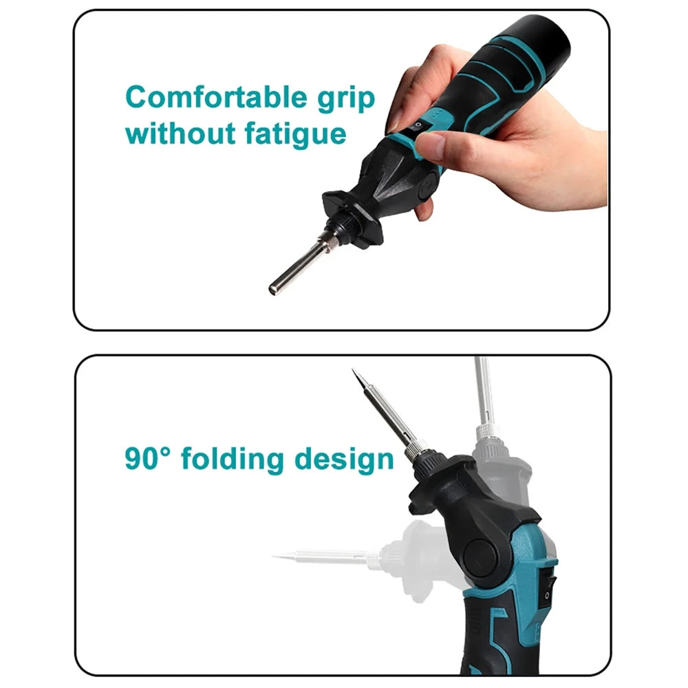 12V Cordless Soldering Iron 25W 0-400℃ Constant-Temperature Lithium-Ion Powered Electric Welding Gun with Battery & Charger