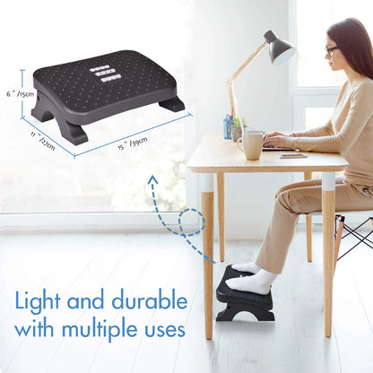 Detachable Ergonomic Under Desk Foot Stool Footrest With Massage Rollers Load 120Lbs Plastic Desk Leg Rest Home Office Footstool