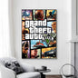 Game Grand T Auto posters Self-adhesive Paper Print Home Living Room Bedroom Entrance Bar Cafe Art