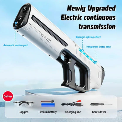 Children's Fully Automatic Water Storage Gun Large Capacity Electric Water Absorbing Toy Gun Summer Outdoor Water Toy Gift